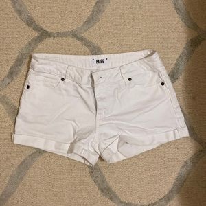 White jean shorts